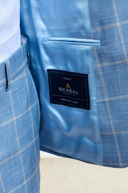 Soho Suit Sleek Light Blue Check - View 13