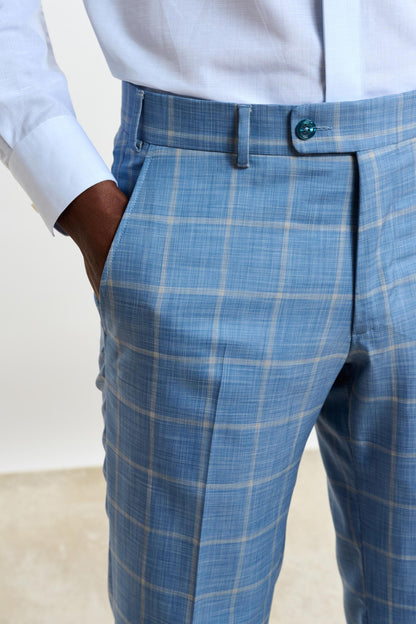 Soho Suit Sleek Light Blue Check - View 22