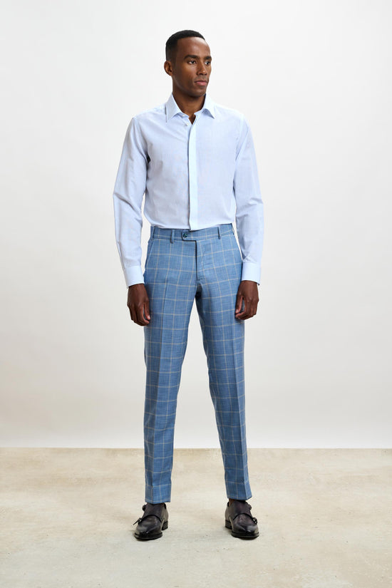 Soho Suit Sleek Light Blue Check - View 29