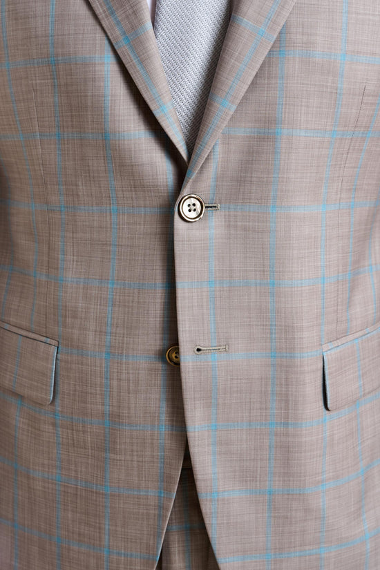 Kenton Suit Sleek Check Beige Turquoise - View 4