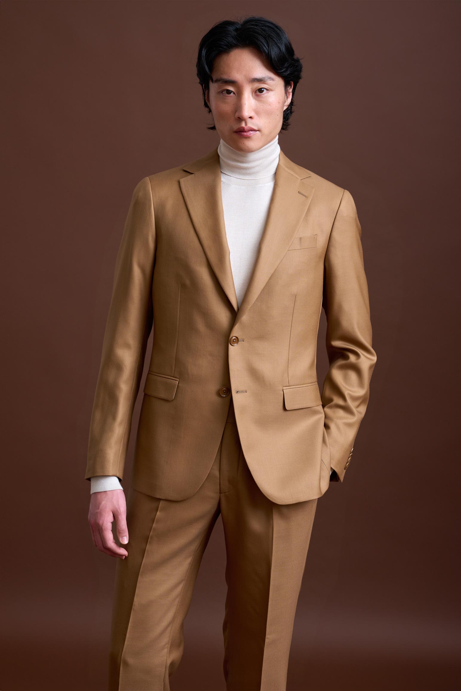 Scabal Brown 100% Cashmere Soho Suit Golden Gate 50 EU | 40 UK | 40 US Scabal Brown 100% Cashmere Soho Suit Golden Gate 50 EU | 40 UK | 40 US