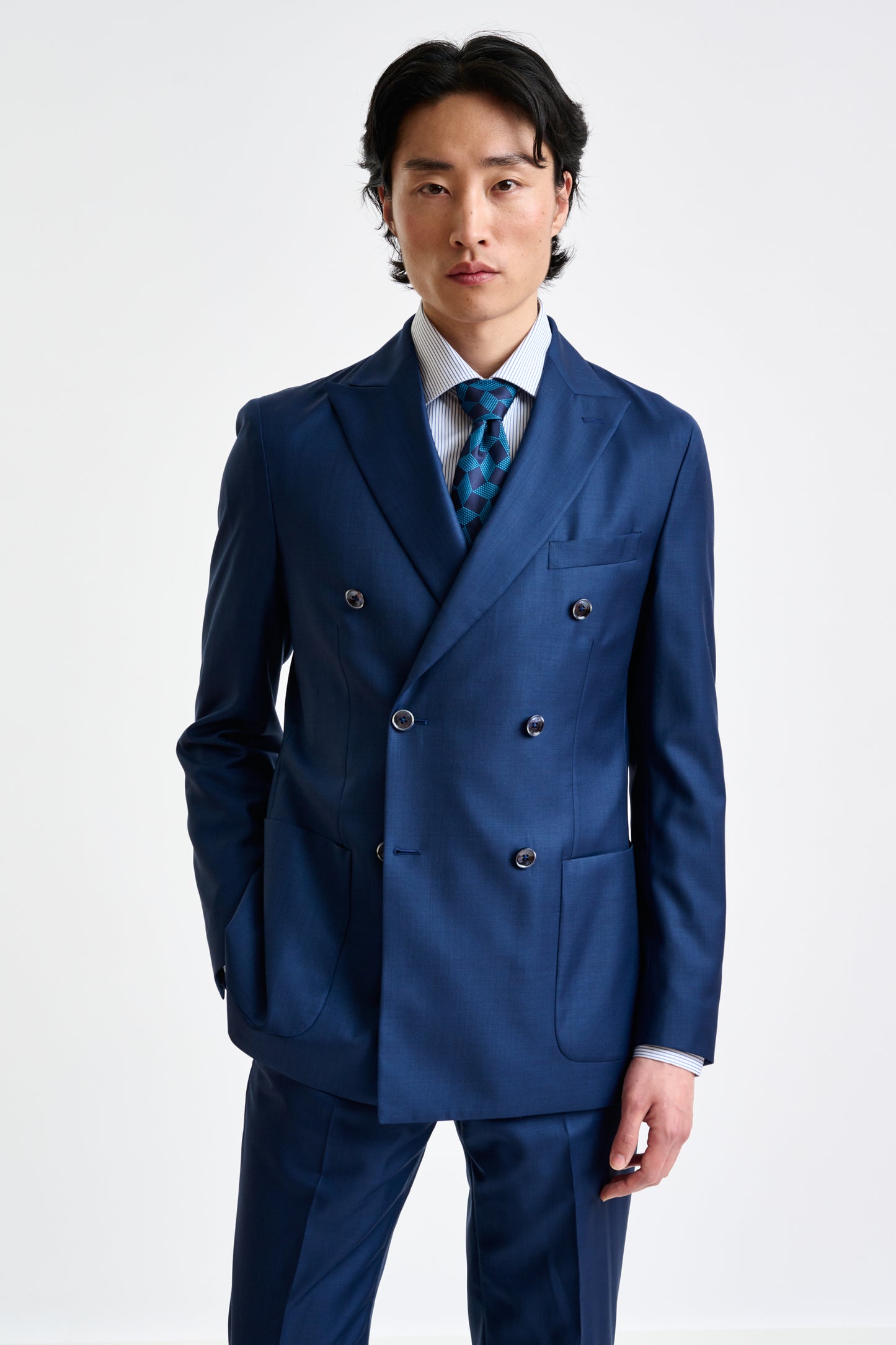 Blue Super 140's Wool & Cashmere Kenton Suit Triumph