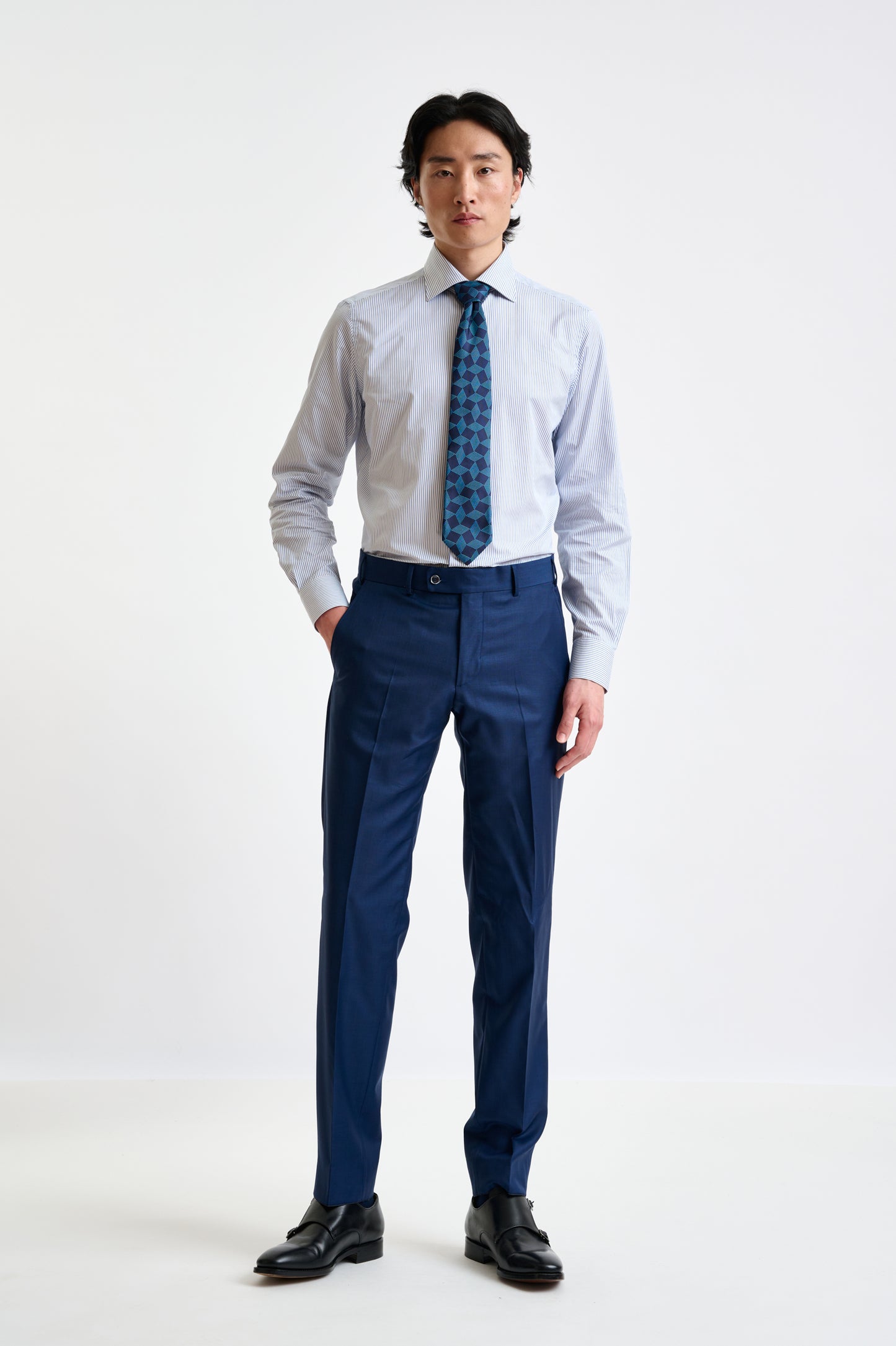 Blue Super 140's Wool & Cashmere Kenton Suit Triumph