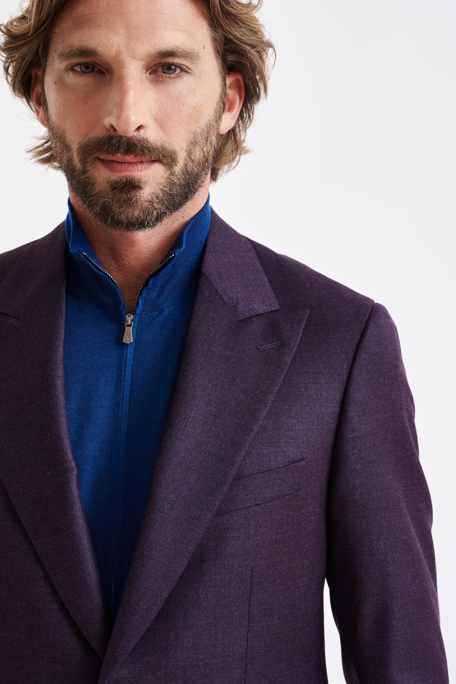 Purple Super 130's Wool Soho Suit Hybrid - View 3