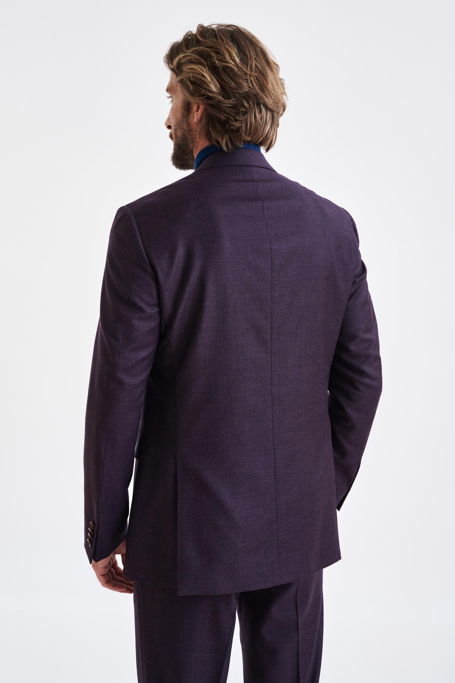 Purple Super 130's Wool Soho Suit Hybrid - View 10