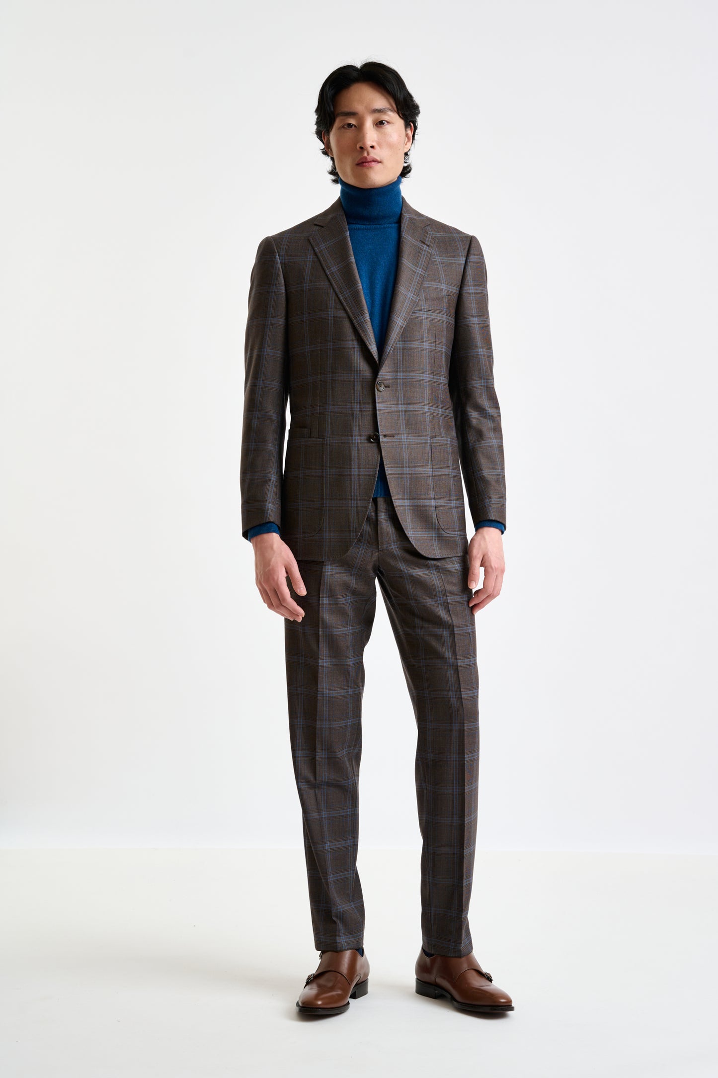 Brown Super 110's Wool Soho Suit Galaxy - View 1