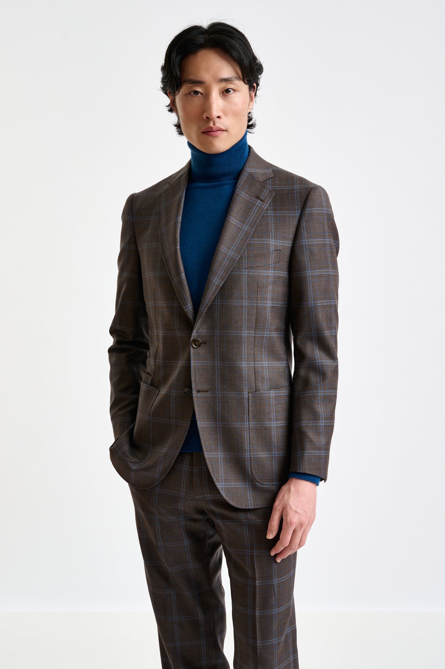 Brown Super 110's Wool Soho Suit Galaxy - View 2