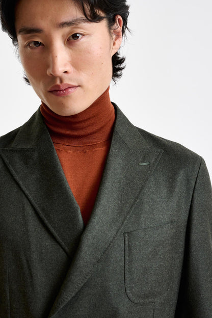 Green Super 100's Wool Kenton Suit Flannel Saxony - View 3