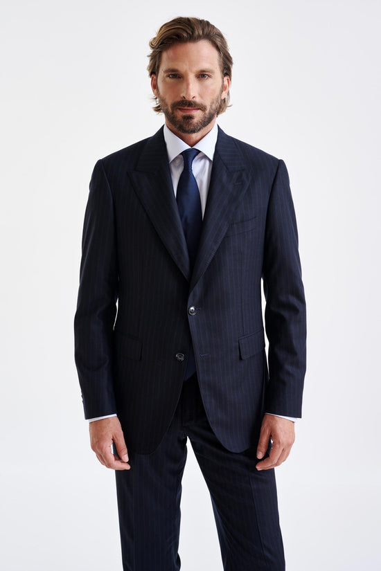 Dark Blue Super 180's Wool Soho Suit Royal Fanfare - View 2