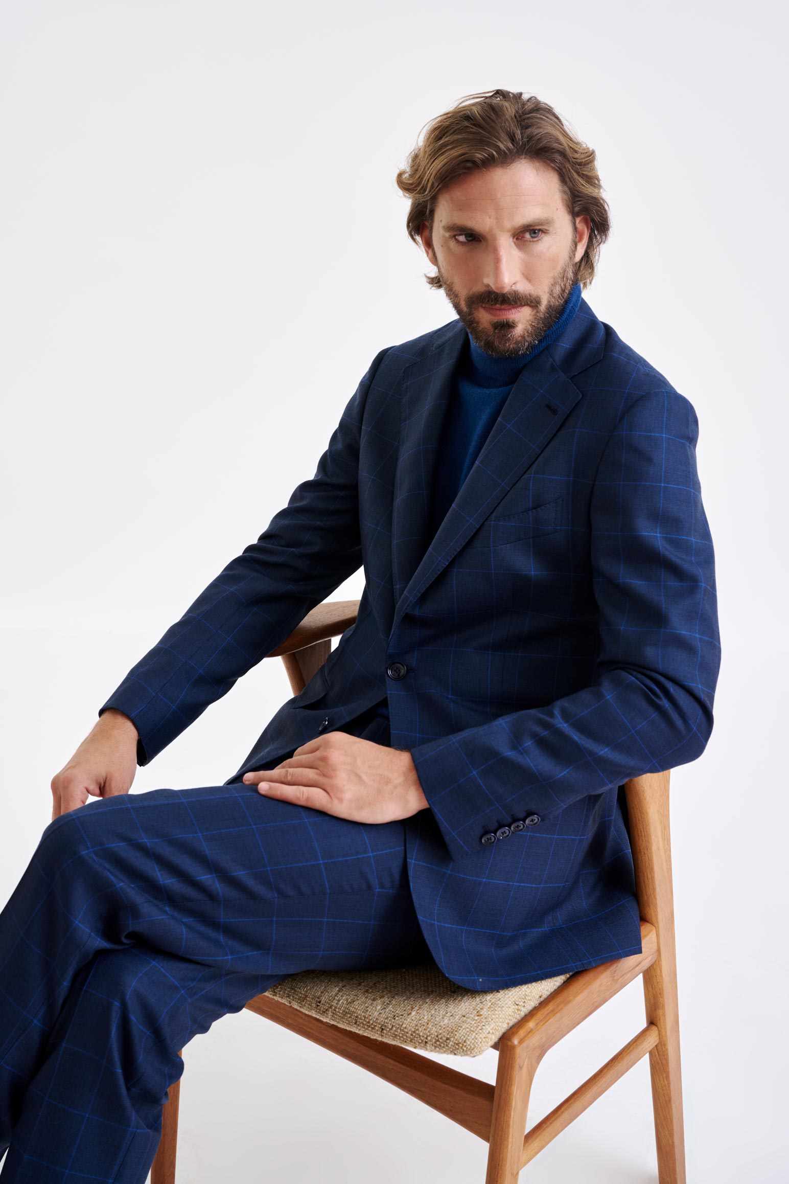 Medium Blue Wool Soho Suit Savile Row Classics - View 15