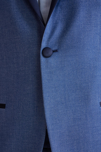 Blue Medium Cashmere & Cotton Kenton Tuxedo Cashmere Denim - View Five