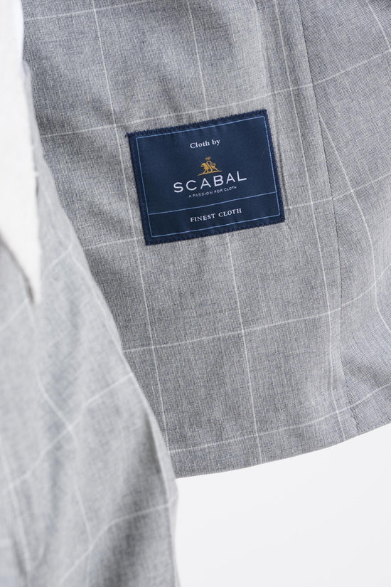 Grey Check Wool & Cotton Silk Kenton Suit Lifestyle - View Six