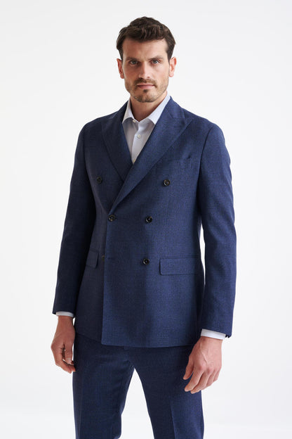 Dark Blue Wool Kenton Suit Lifestyle - View Two