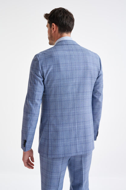 Mid Blue Wool Kenton Suit Lifestyle - View Seven
