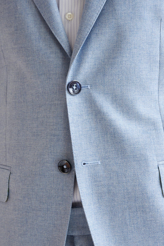Light Blue Wool & Cotton Kenton Suit Lifestyle - View Five