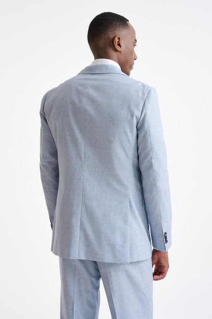 Light Blue Wool & Cotton Kenton Suit Lifestyle - View Eight