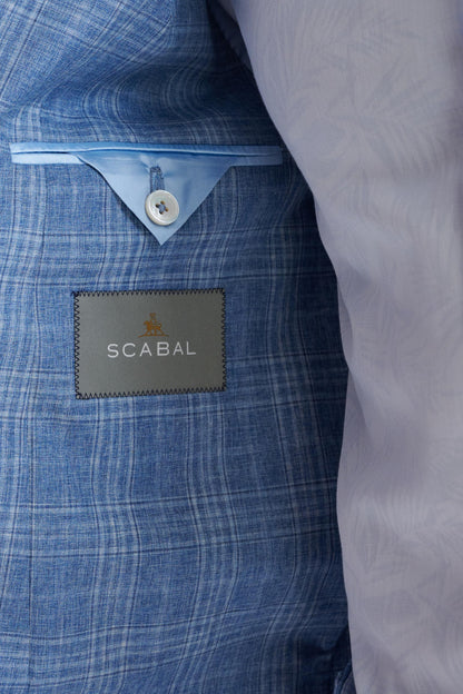 Mid Blue Wool & Cotton Kenton Suit Lifestyle - View Seven