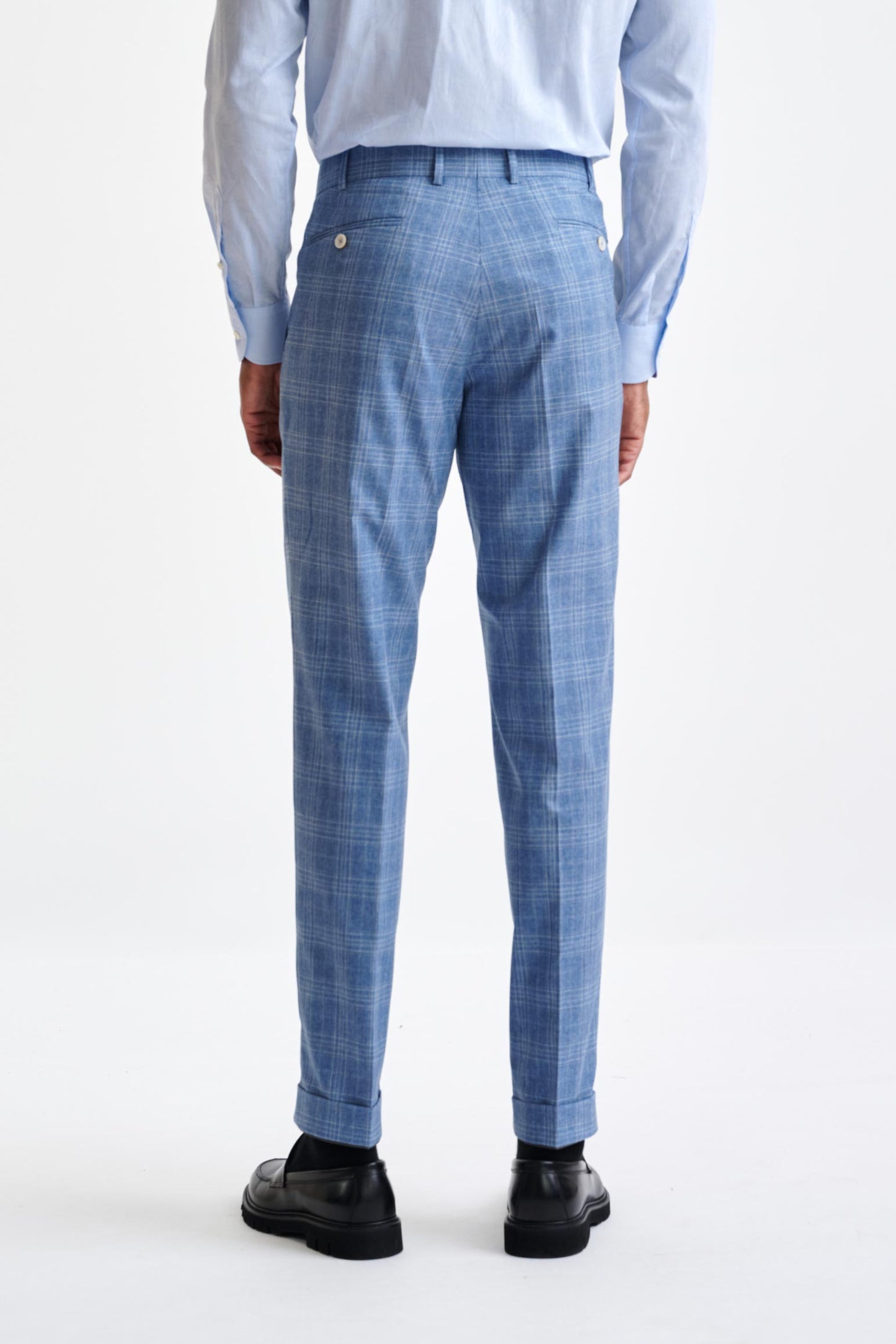 Mid Blue Wool & Cotton Kenton Suit Lifestyle