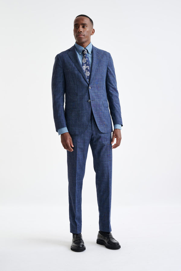 Costume Kenton Bleu Foncé en Laine et Soie Lifestyle