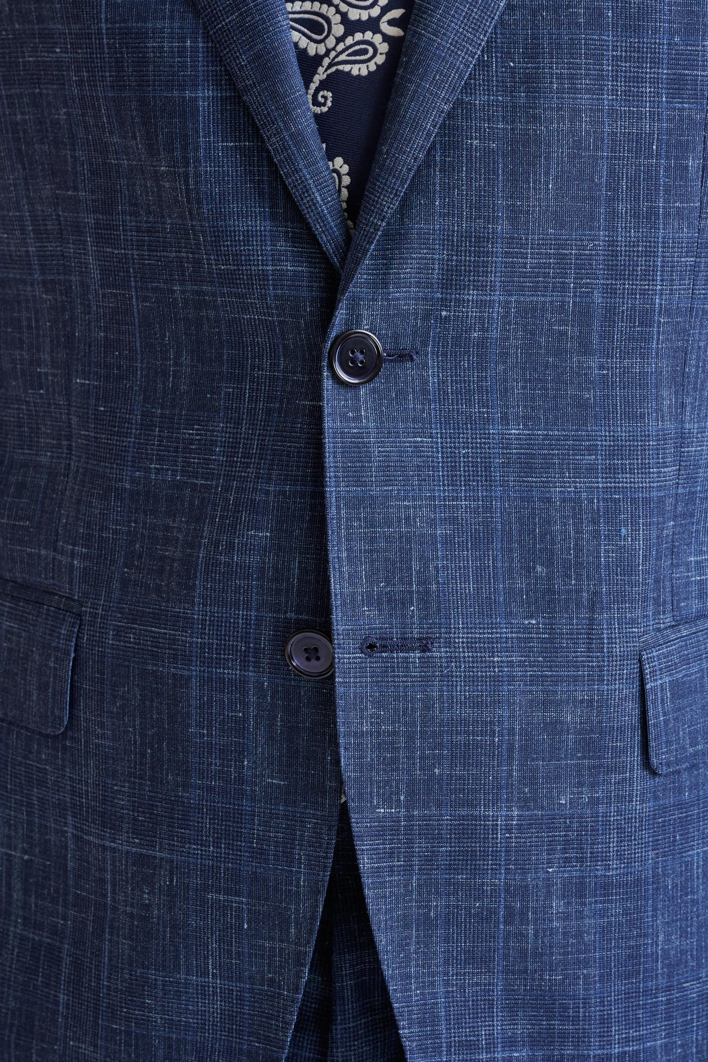 Dark Blue Wool & Silk Kenton Suit Lifestyle