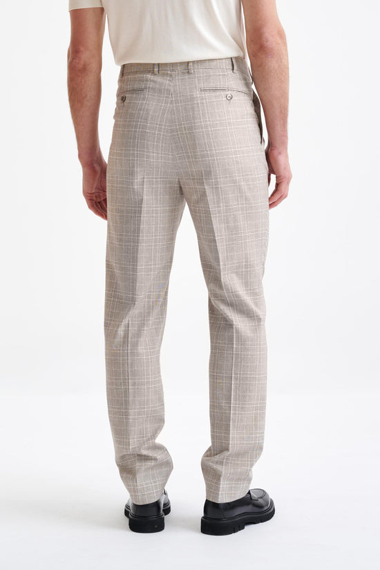Brown Cream Check Wool & Cotton Kenton Suit Lifestyle - View Thirteen