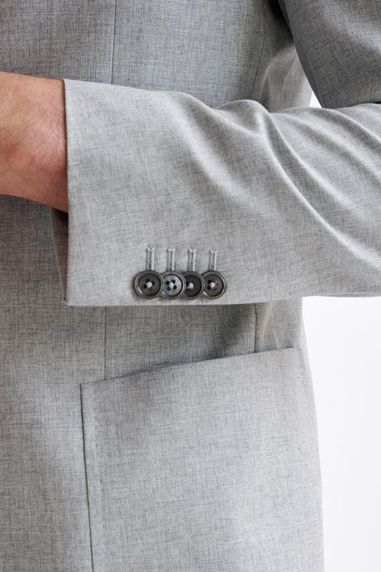 Light Grey Wool & Cotton Kenton Suit Lifestyle - View Three