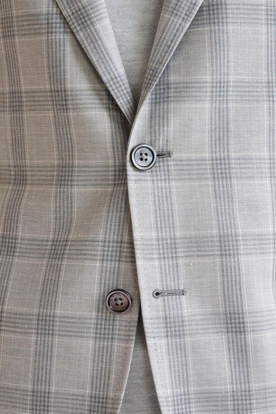 Grey & White Check Wool & Silk Kenton Suit Lifestyle - View Three