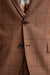Brown Check Wool & Cotton Silk Kenton Suit Lifestyle - View Three