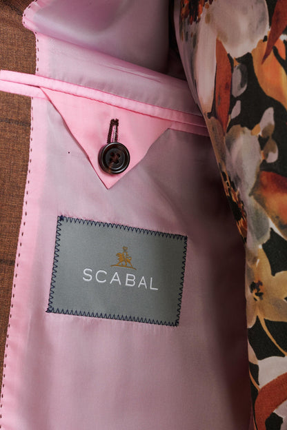 Brown Check Wool & Cotton Silk Kenton Suit Lifestyle - View Six