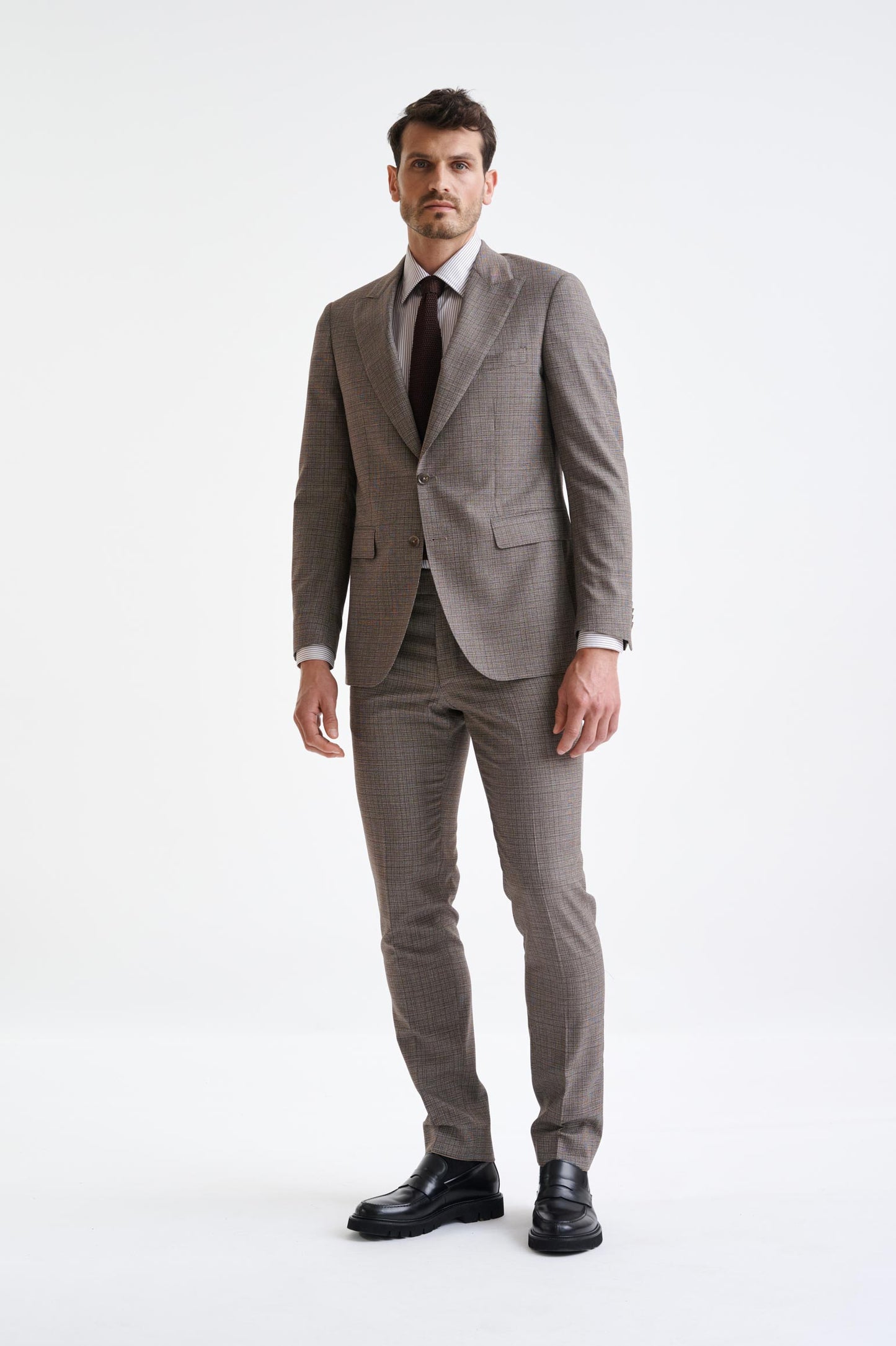 Brown White Wool Soho Suit Lifestyle