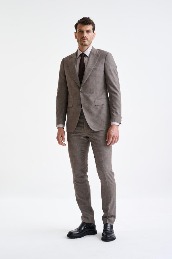 Costume Soho En Laine Marron Et Blanc Lifestyle