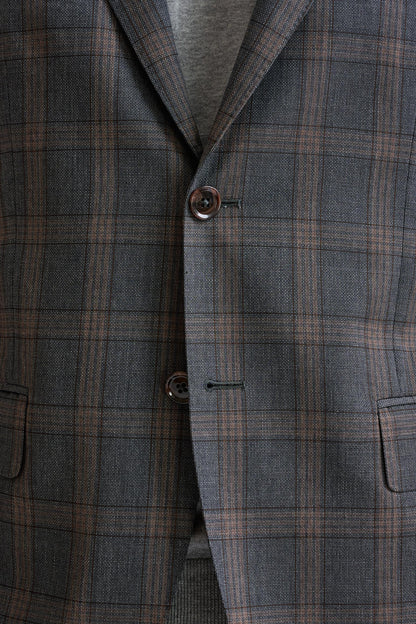 Grey Brown Check Wool Kenton Suit Lifestyle - View Four