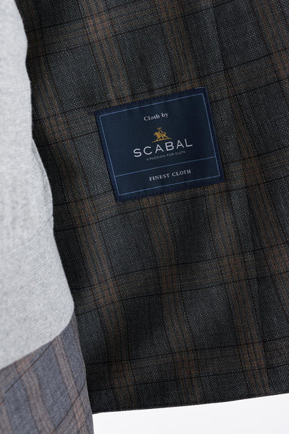 Grey Brown Check Wool Kenton Suit Lifestyle - View Six