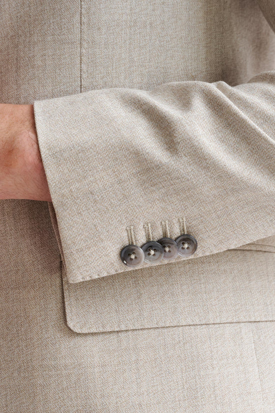 Beige Wool Kenton Suit Lifestyle - View Five