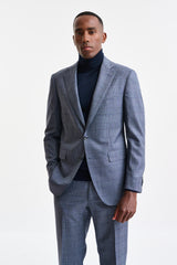 Check Blue 100% Wool Soho Suit Freestyle - Image 2