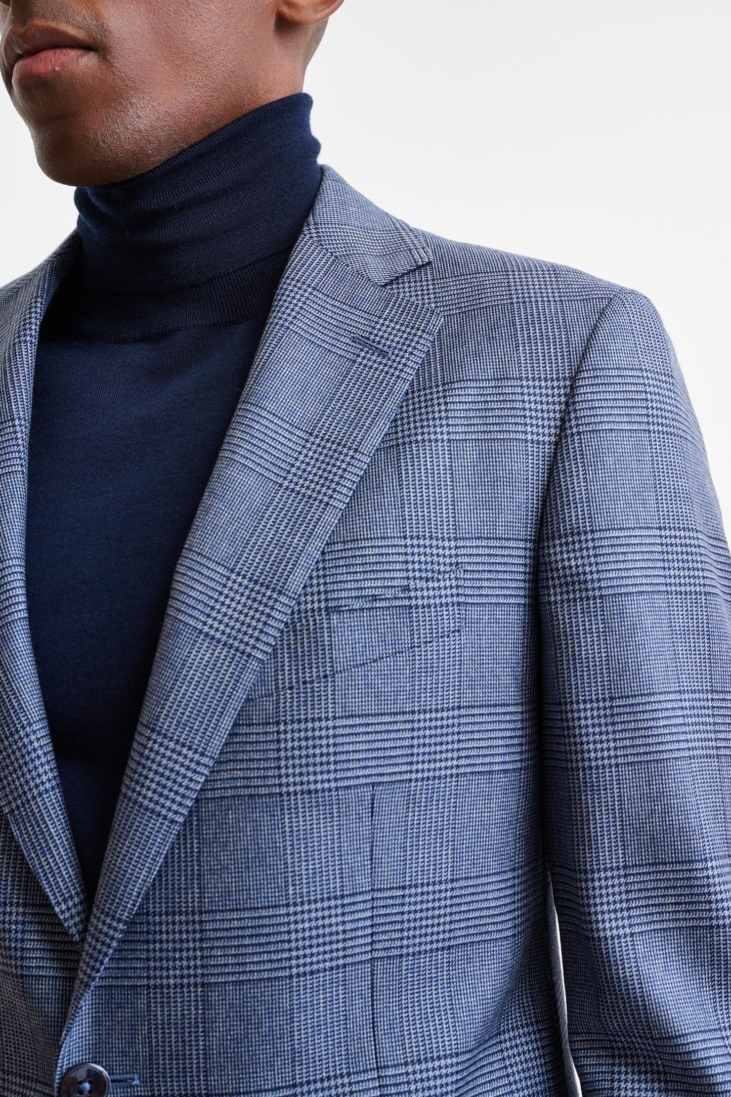 Check Blue 100% Wool Soho Suit Freestyle - Image 3