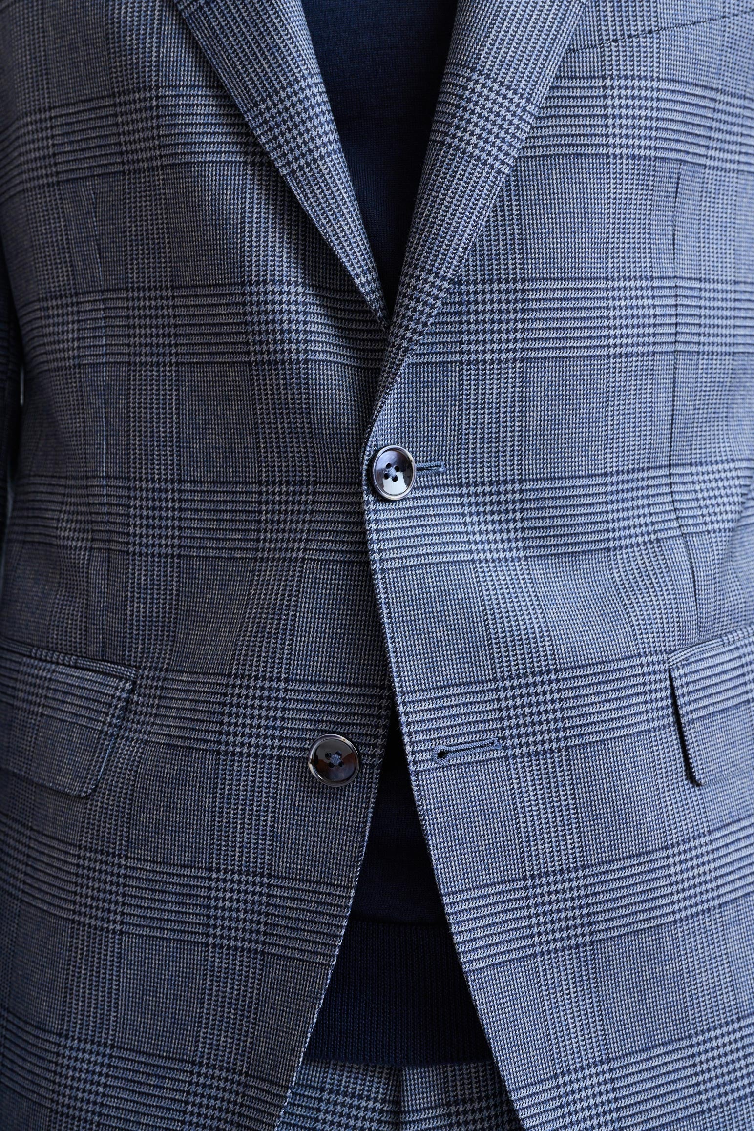 Check Blue 100% Wool Soho Suit Freestyle - Image 5