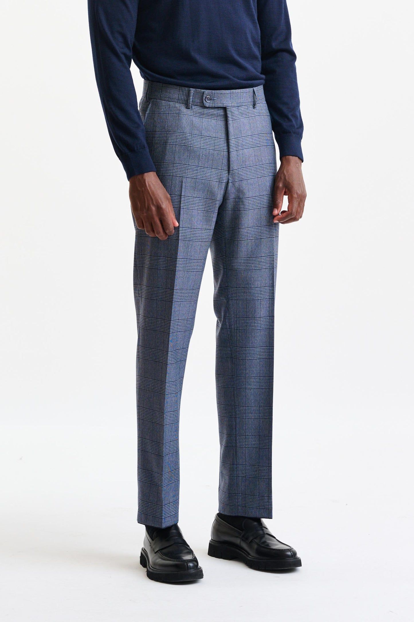 Check Blue 100% Wool Soho Suit Freestyle - Image 8