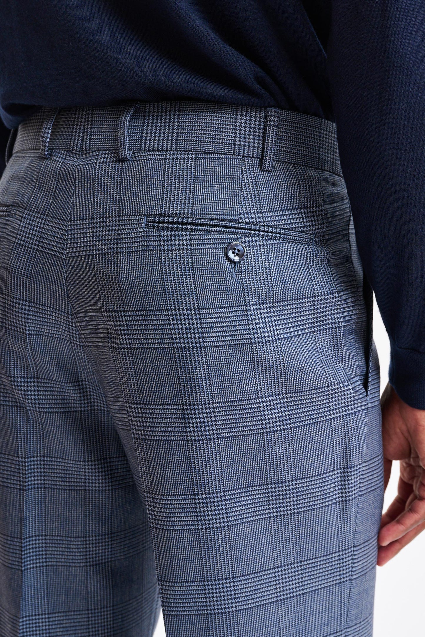 Check Blue 100% Wool Soho Suit Freestyle - Image 13