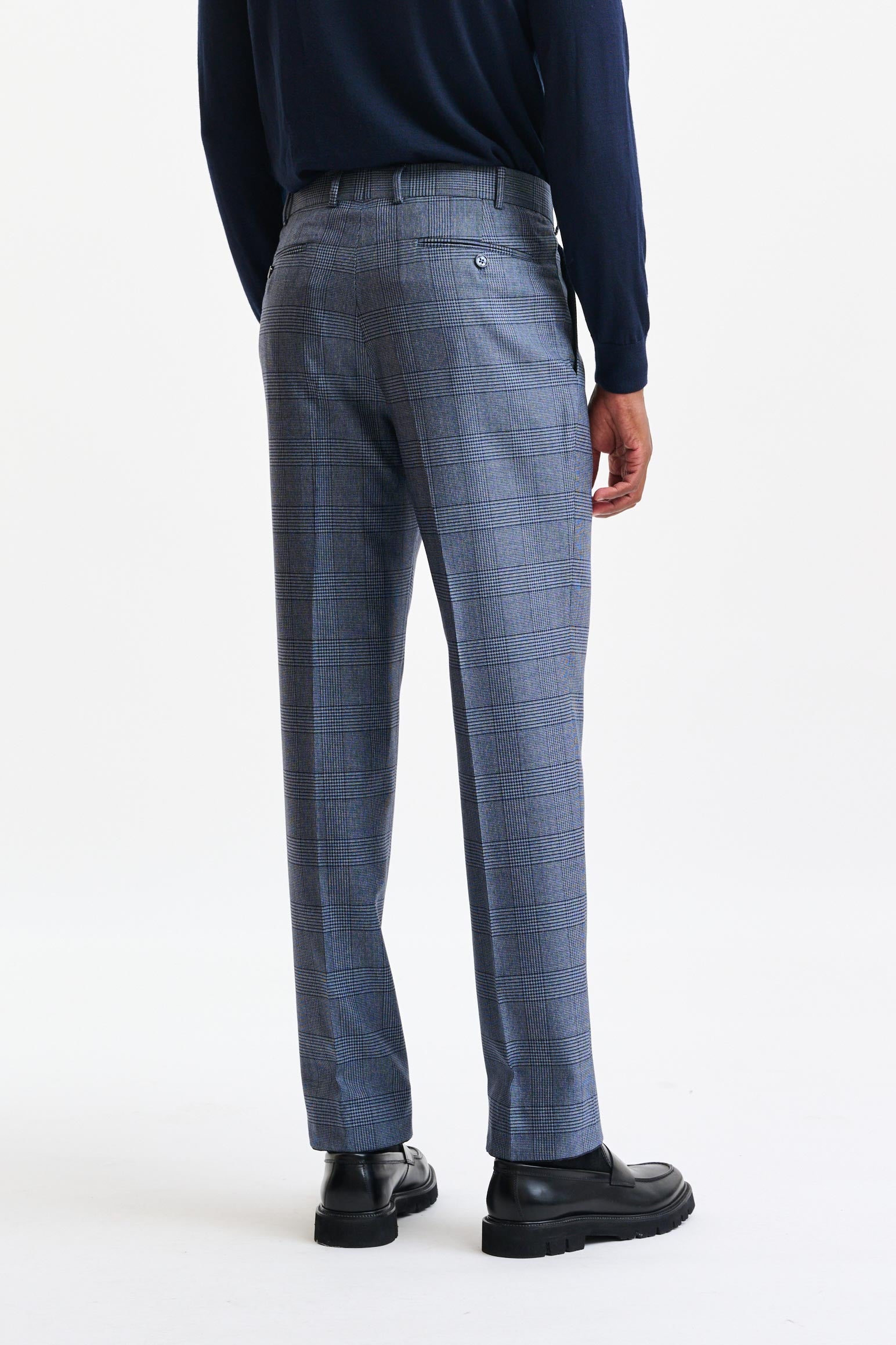Check Blue 100% Wool Soho Suit Freestyle - Image 12
