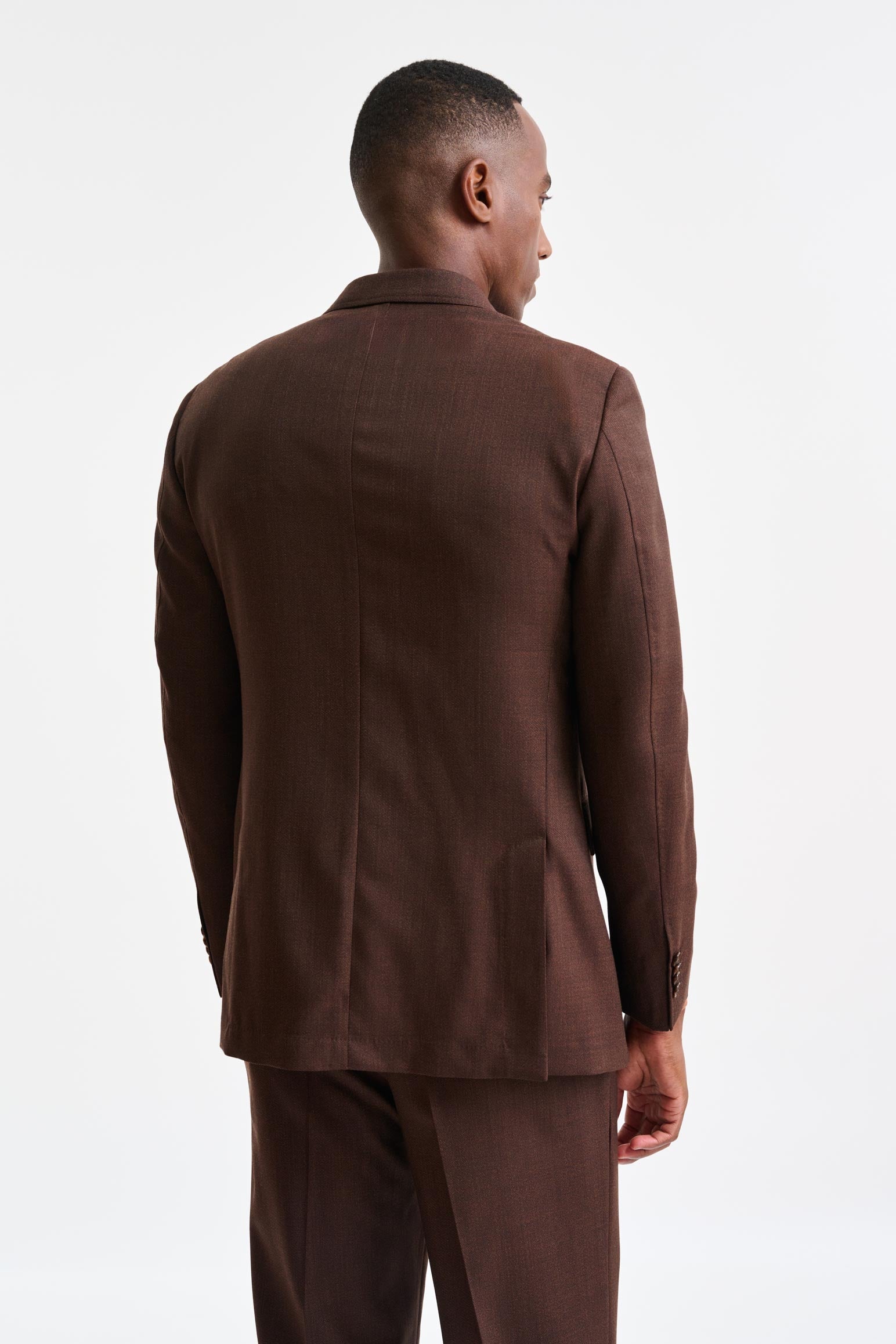 Medium Brown 100% Wool Super 130's Soho Suit Freestyle – Scabal