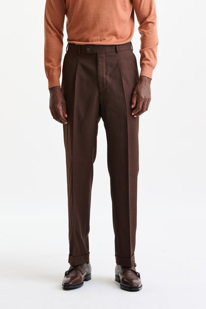 Medium Brown 100% Wool Super 130's Soho Suit Freestyle - Image 8