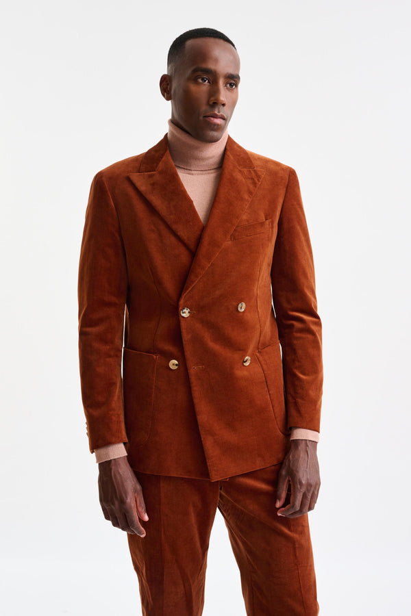 Traje Soho De Algodón Naranja Corduroy
