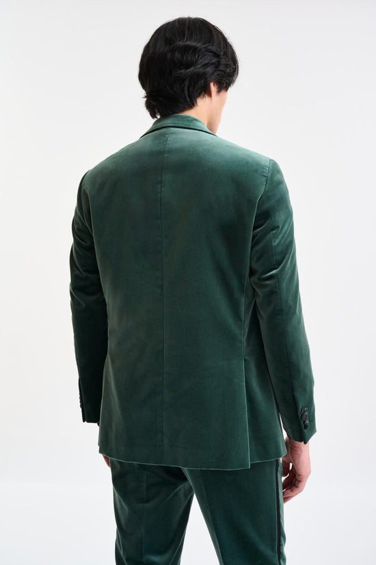 Medium Green 100% Cotton Soho Suit Fine Velvet - Image 8