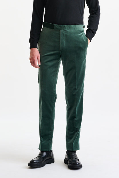 Medium Green 100% Cotton Soho Suit Fine Velvet - Image 9