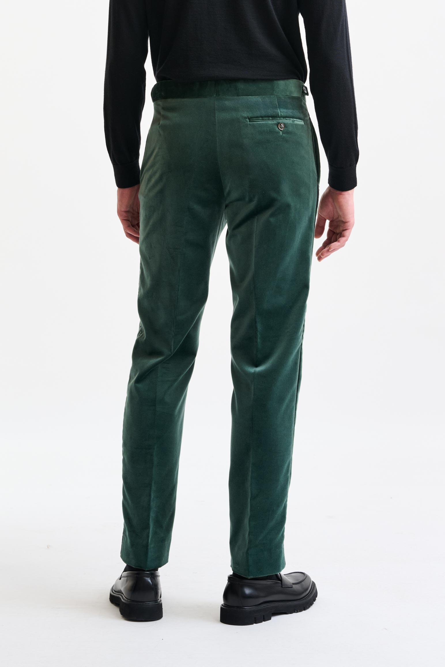 Medium Green 100% Cotton Soho Suit Fine Velvet - Image 1