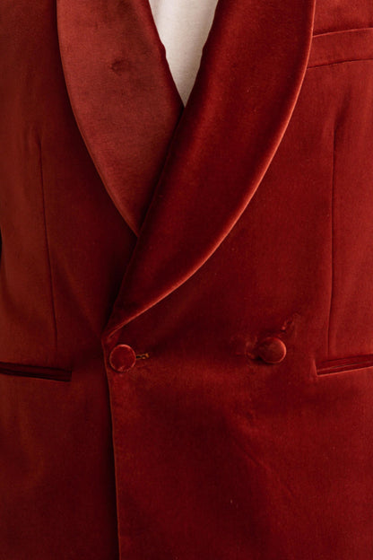 Rust Brown 100% Cotton Soho Tuxedo Fine Velvet - Image 5