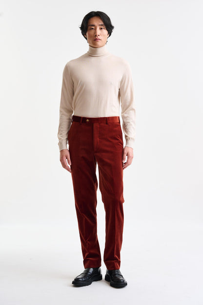 Rust Brown 100% Cotton Soho Tuxedo Fine Velvet - Image 9