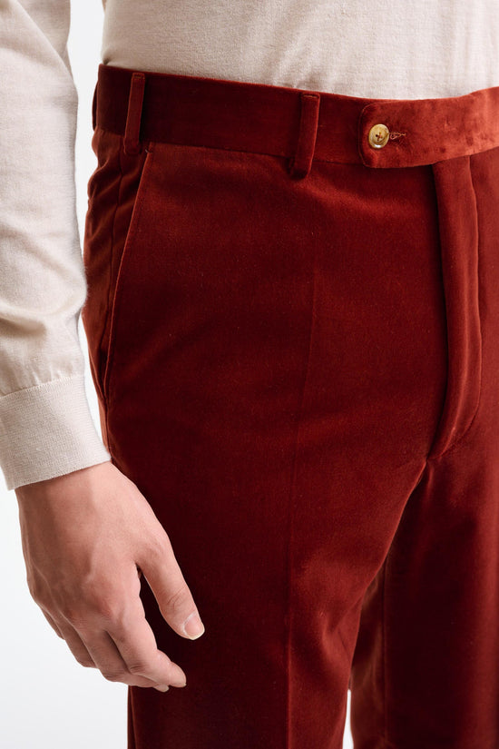 Rust Brown 100% Cotton Soho Tuxedo Fine Velvet - Image 10