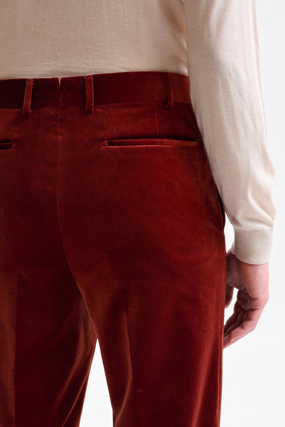 Rust Brown 100% Cotton Soho Tuxedo Fine Velvet - Image 11